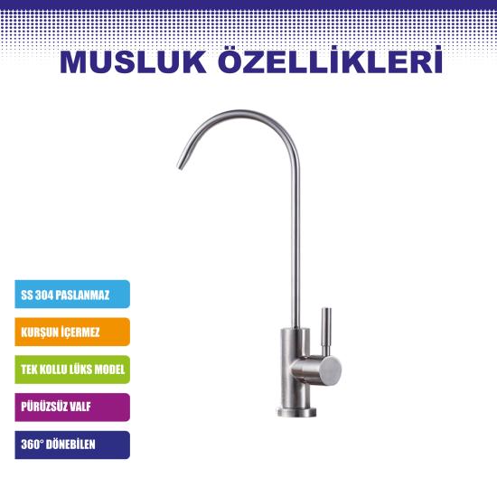 Pompalı - Membran - Tank Seçenekli - SS 304 Paslanmaz Lüks Musluk