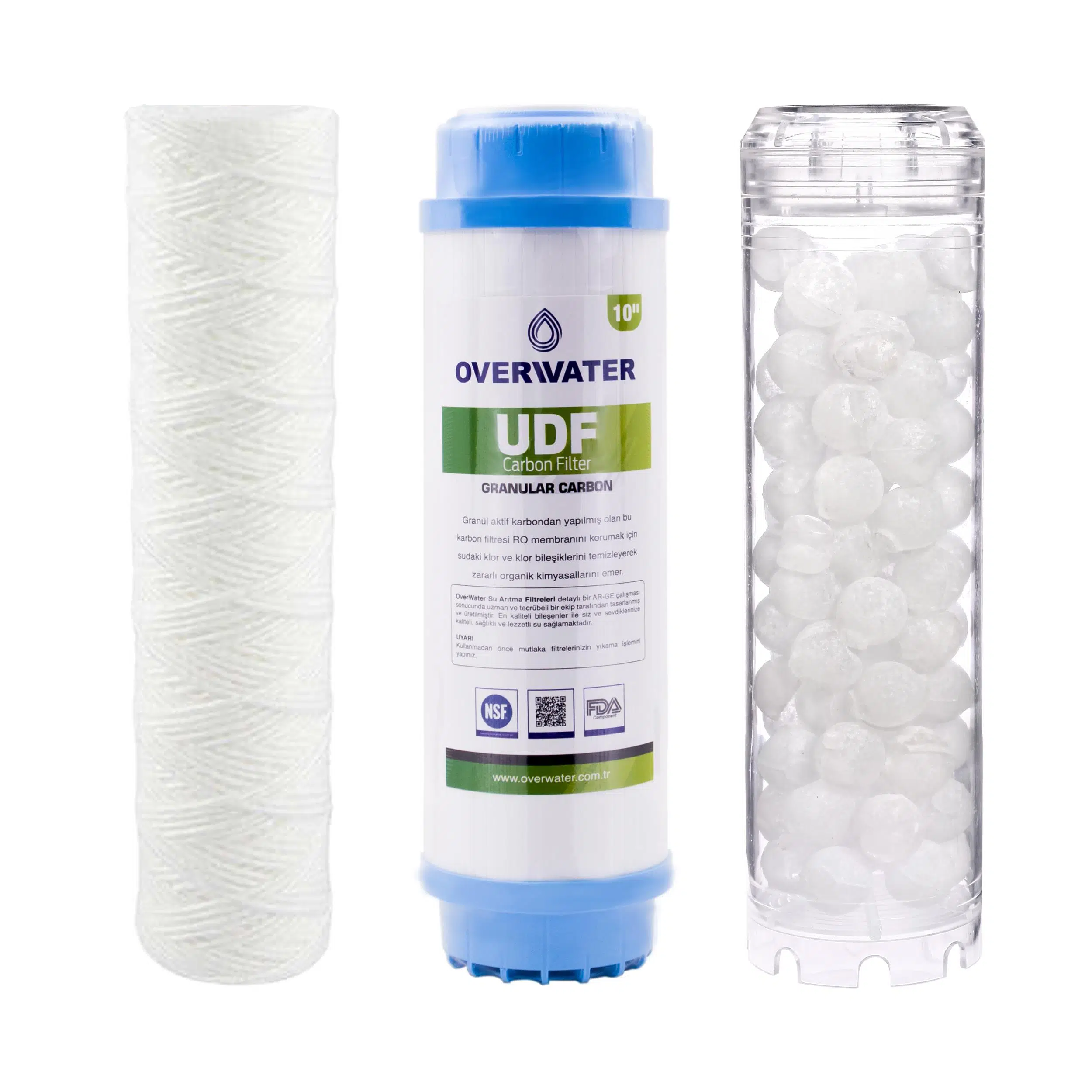 OverWater Daire Girişi Su Arıtma Silifozlu Tip Yedek Filtresi 3 lü Filtre
