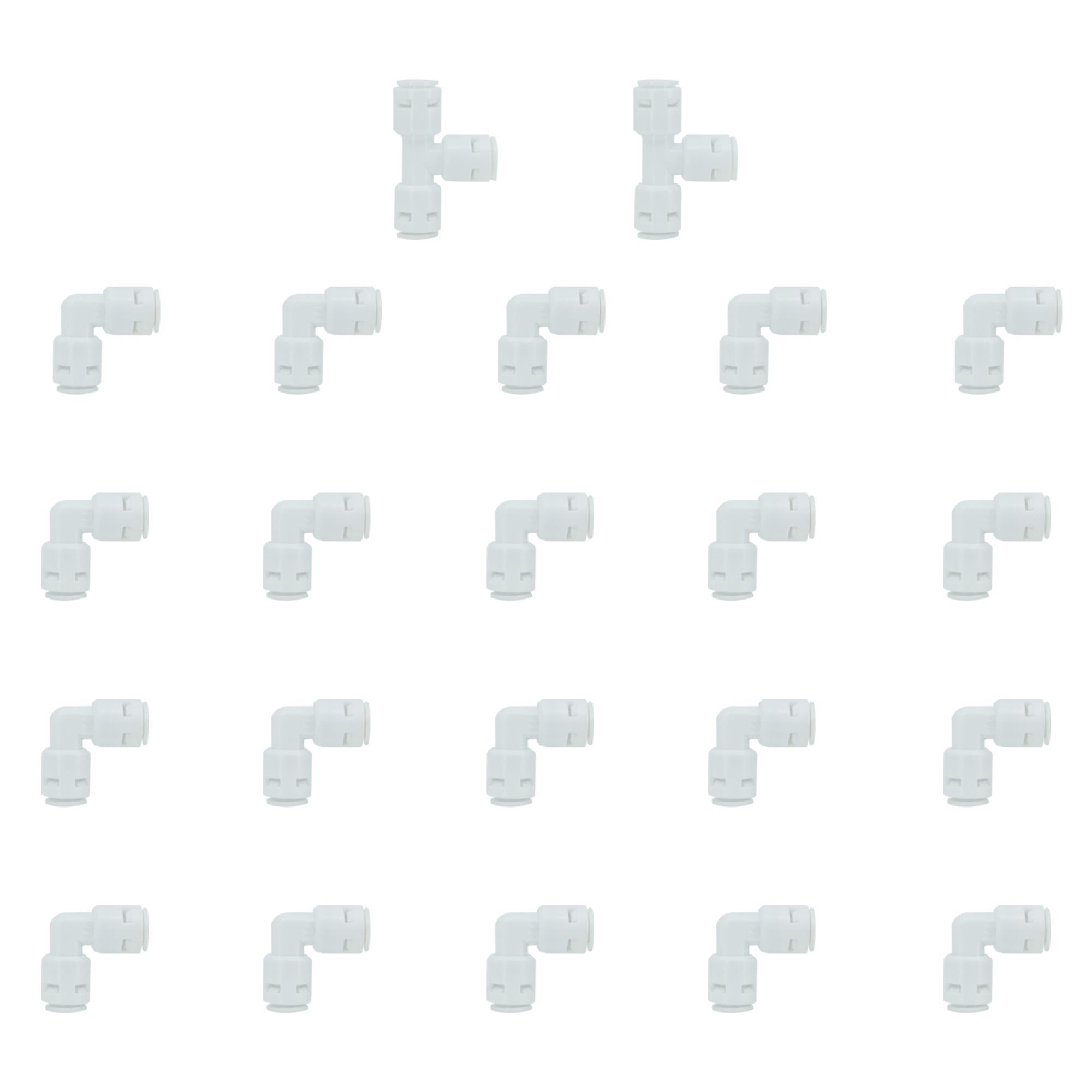 OverWater Su Arıtma Cihazı Filtre Bağlantı Seti 20 Dirsek 2 Tee